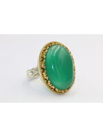 Bague avec cornaline verte
