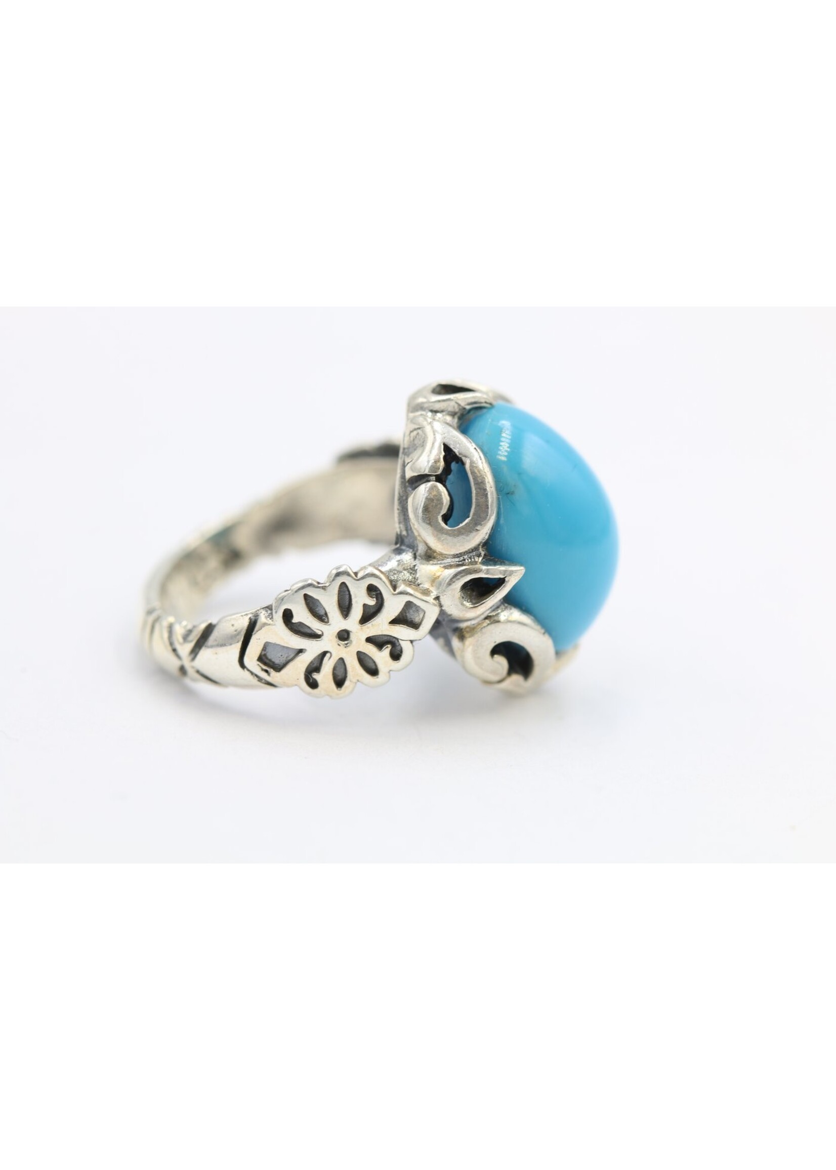 Bague en argent 925 sertie de Turquoise naturelle
