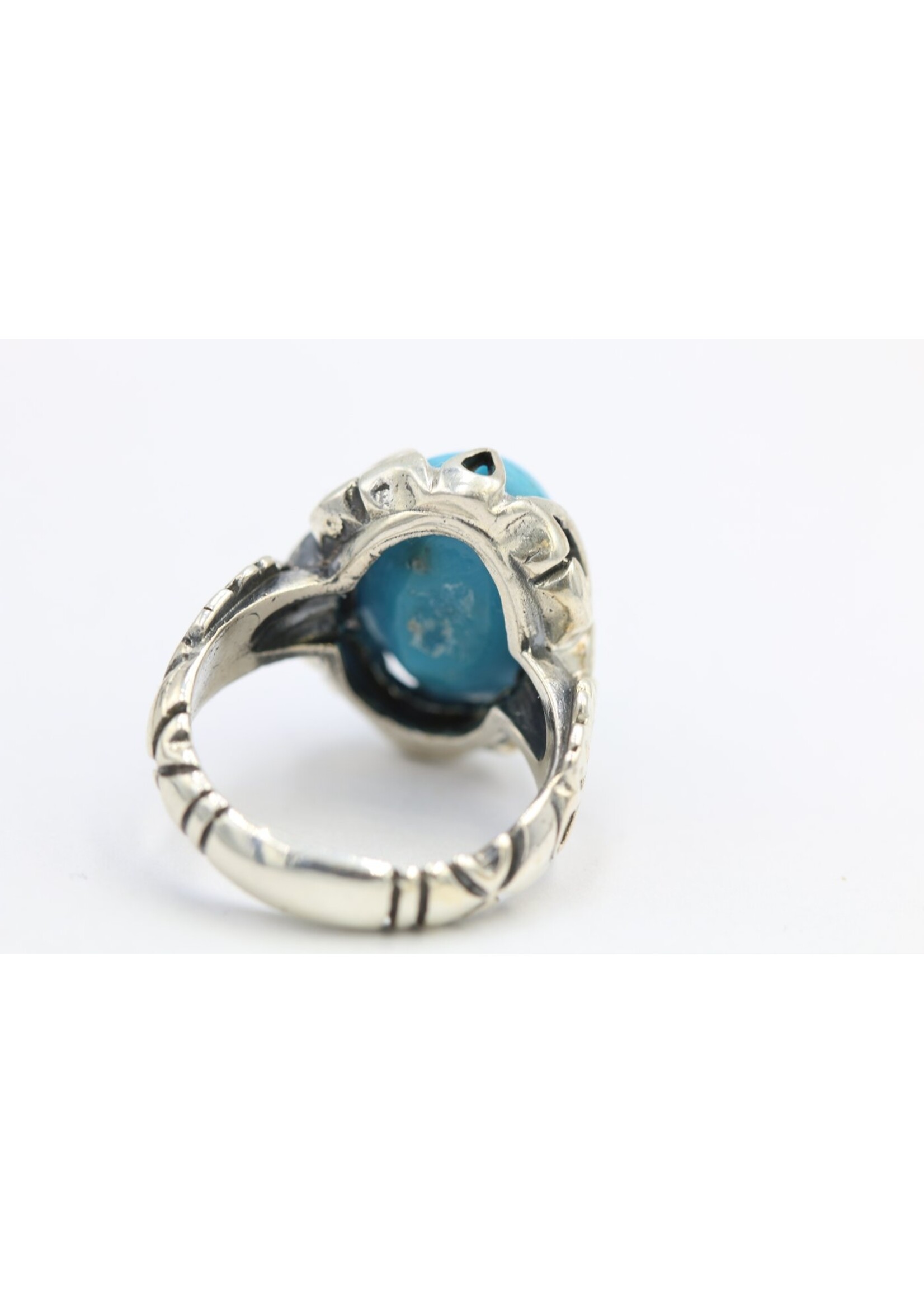 Bague en argent 925 sertie de Turquoise naturelle