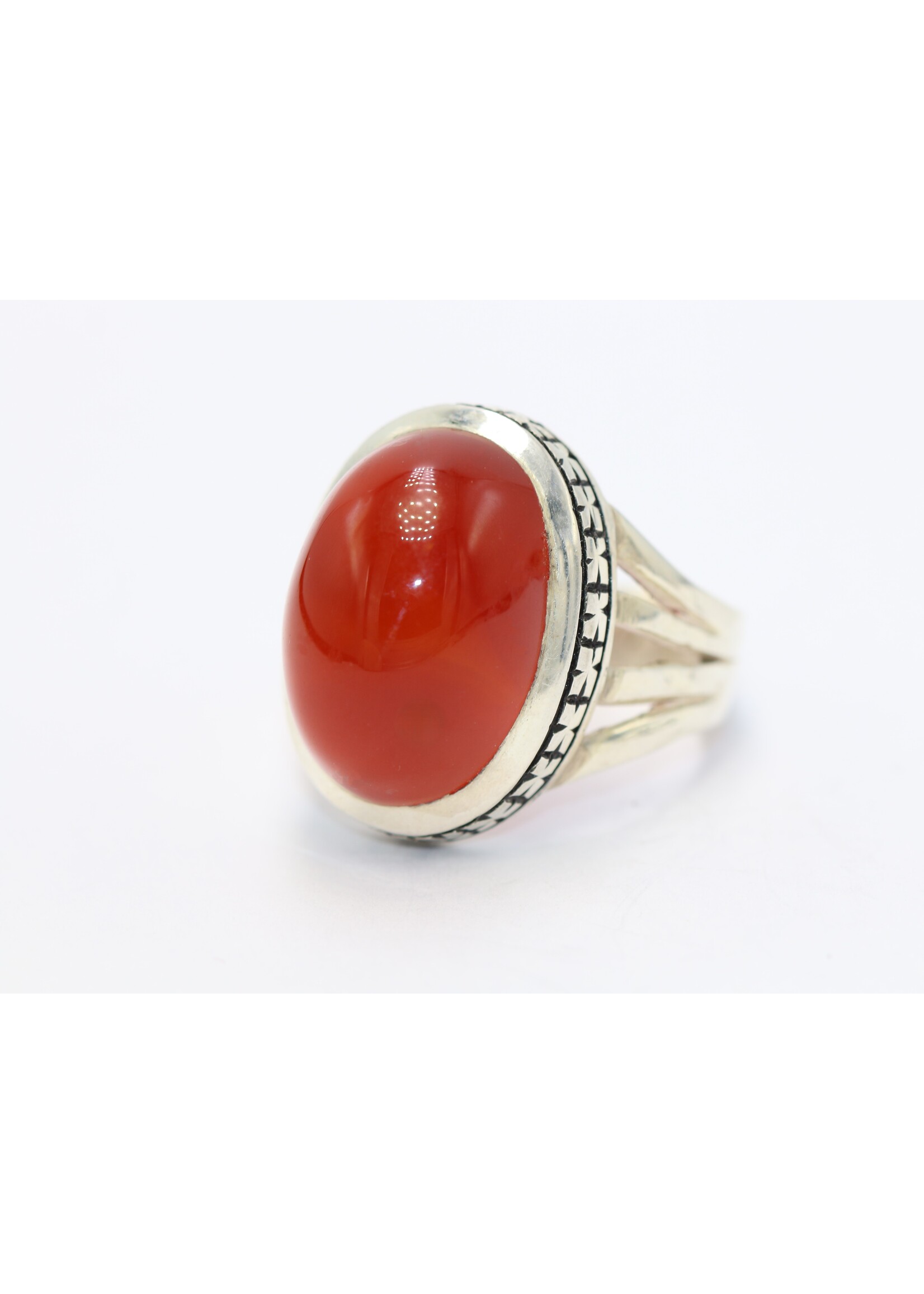 925 zilver ring bezet met natuurlijke Carneool
