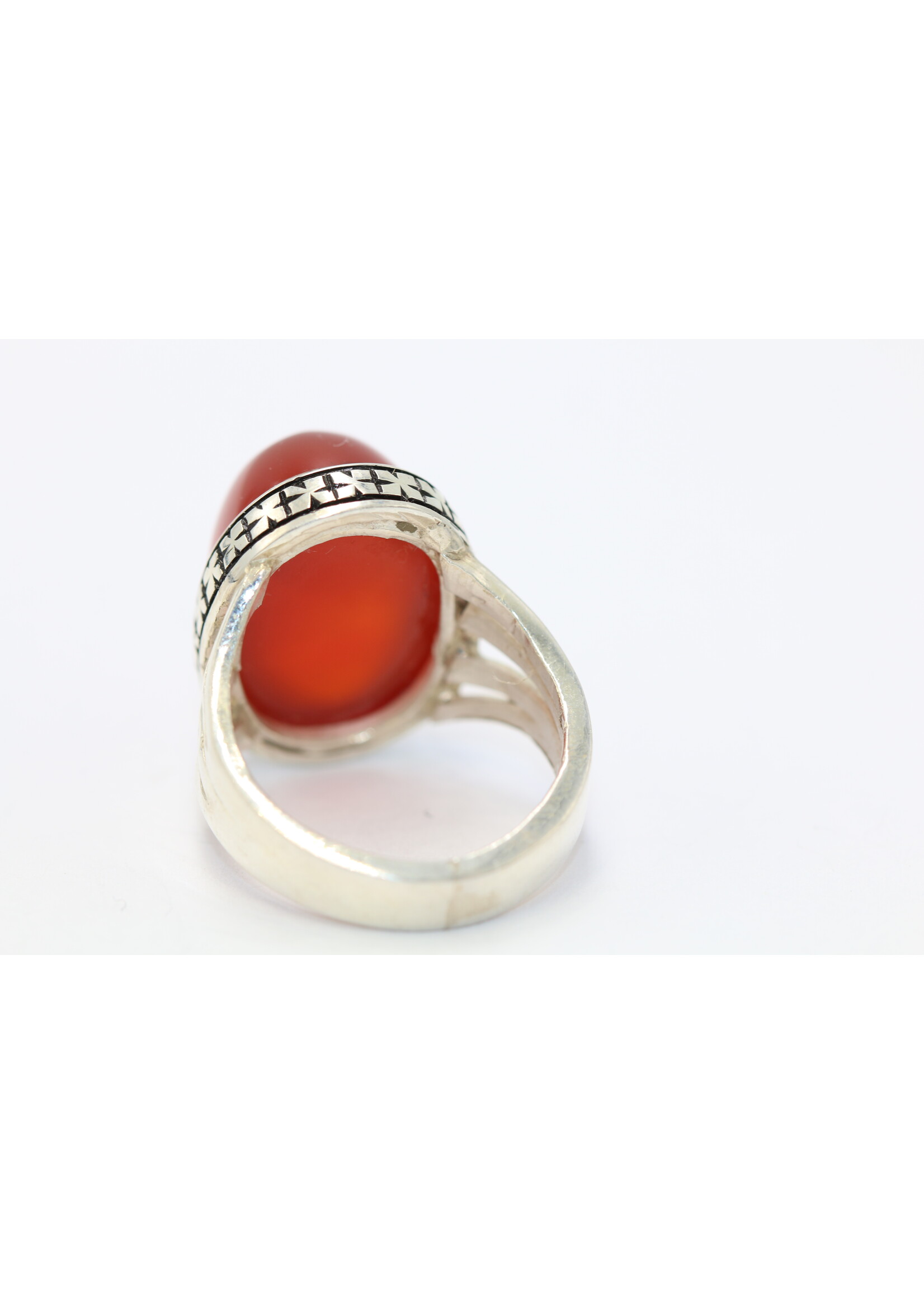 925 zilver ring bezet met natuurlijke Carneool
