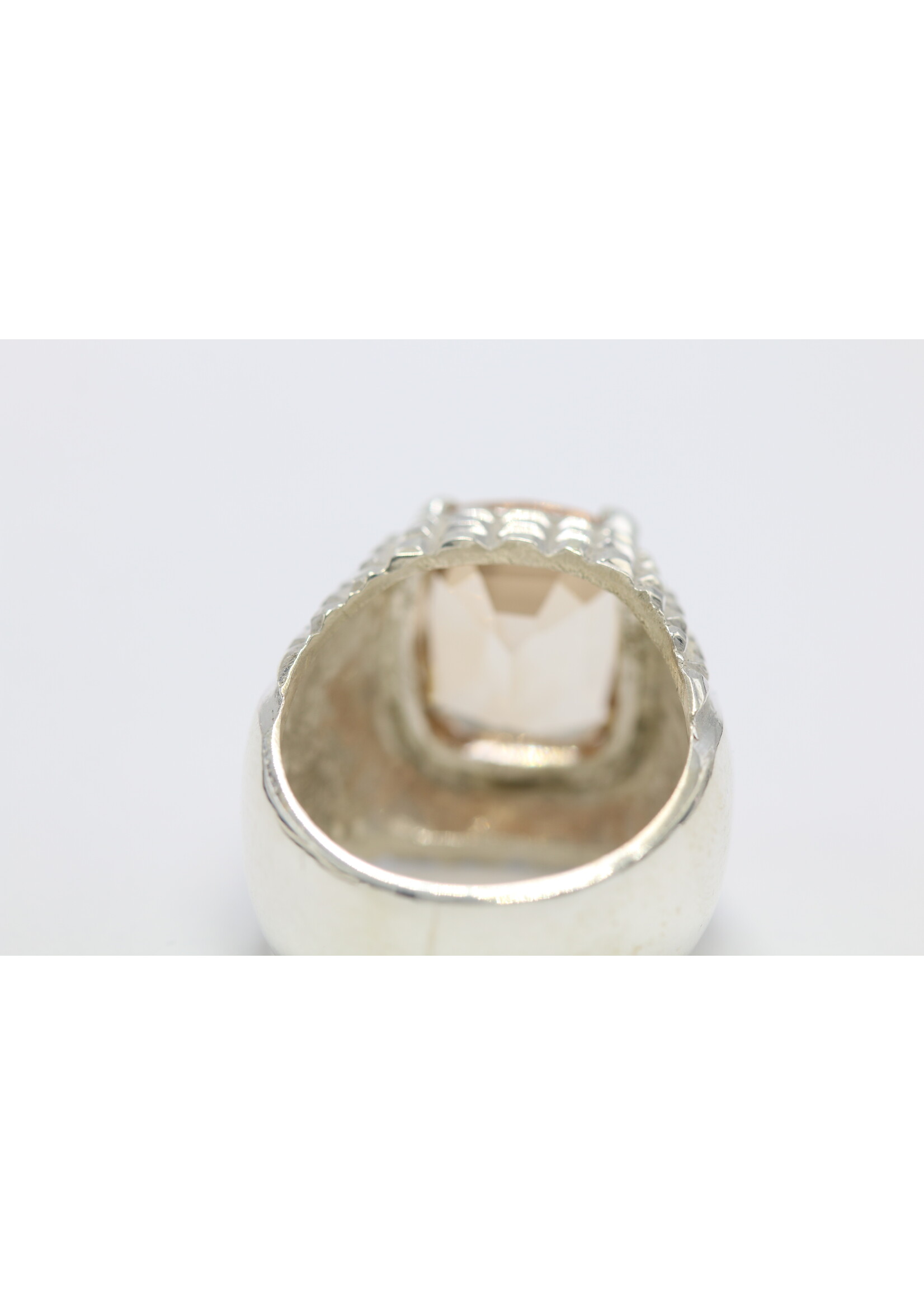 925 zilver ring bezet met natuurlijke champagne Topaas