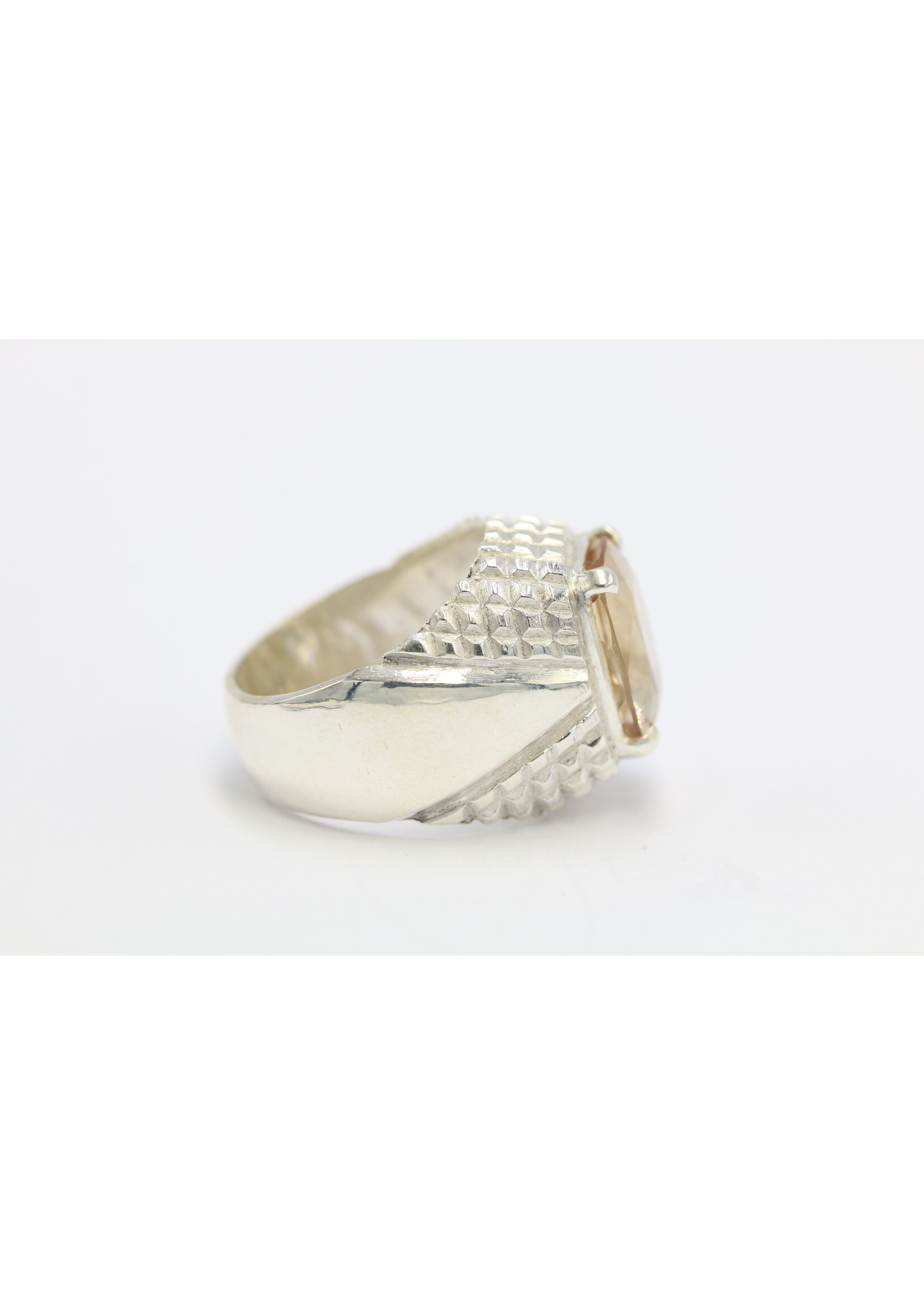 925 zilver ring bezet met natuurlijke champagne Topaas