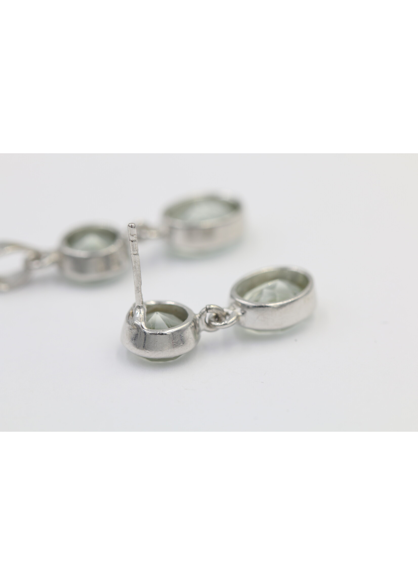 Parure en argent 925 rhodié sertie de Quartz naturel