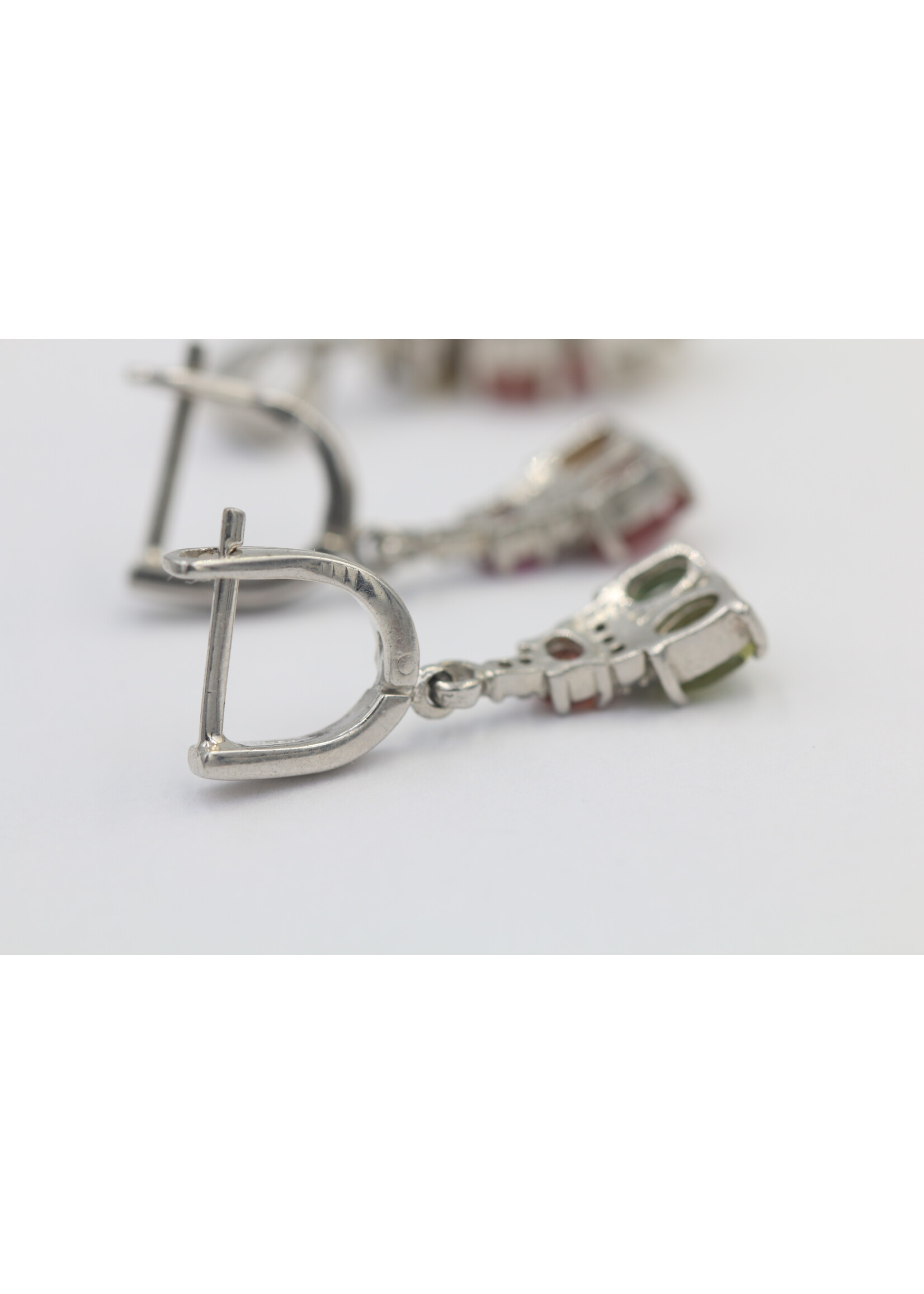 Parure in Argento 925 rodiato con Tormaline naturali Multicolori