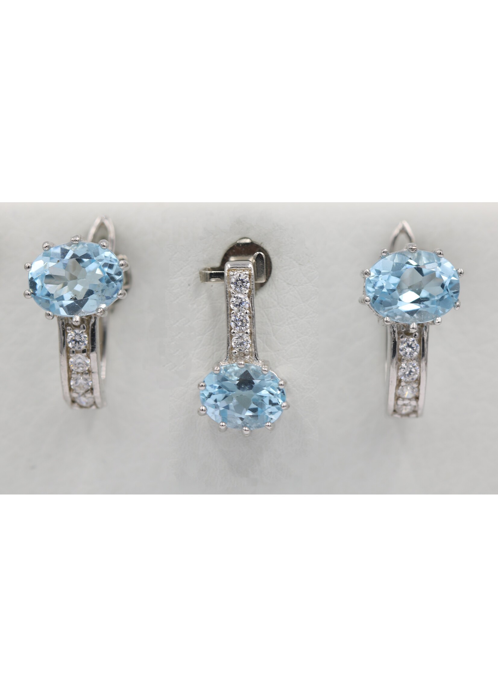 Argent 925 serti d'une Topaze bleue