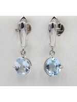 Boucles d'oreilles avec Topaze bleue