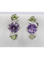 Oorbellen met Amethist en Peridots