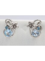 Oorbellen met blauwe Topaas