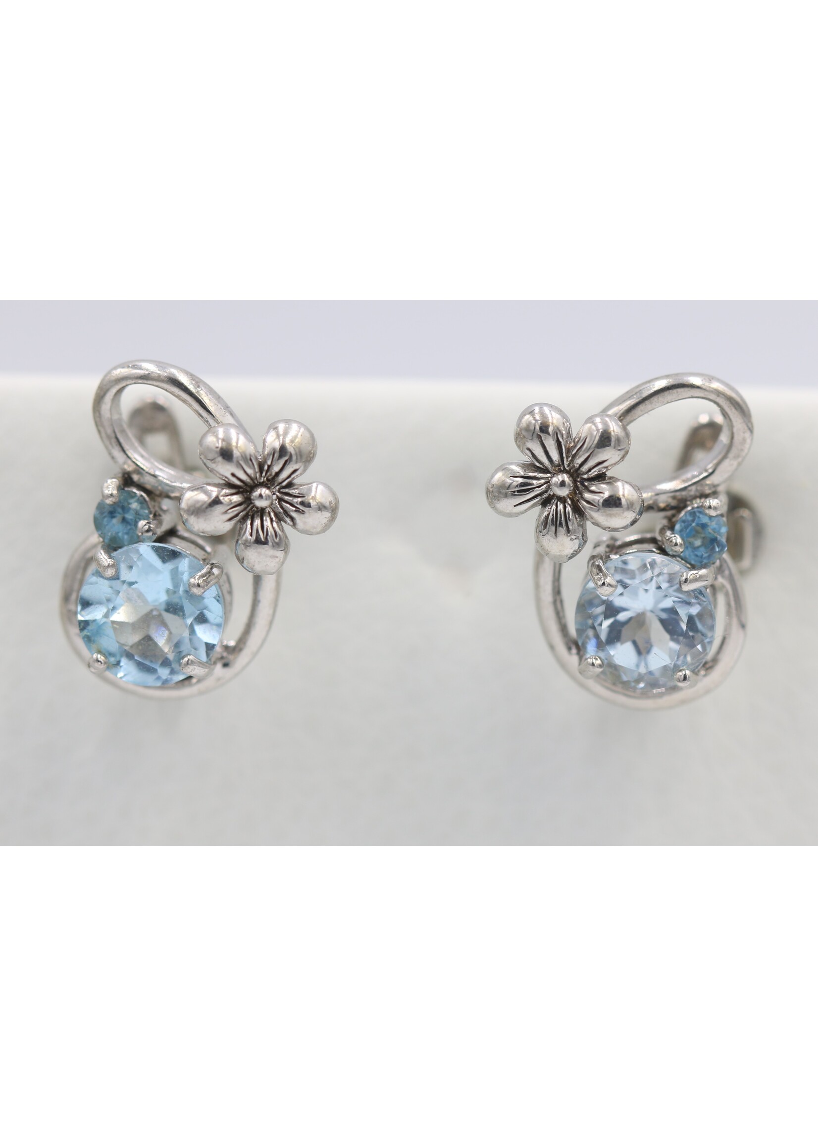 Boucles d'oreilles en argent 925 avec topaze bleue