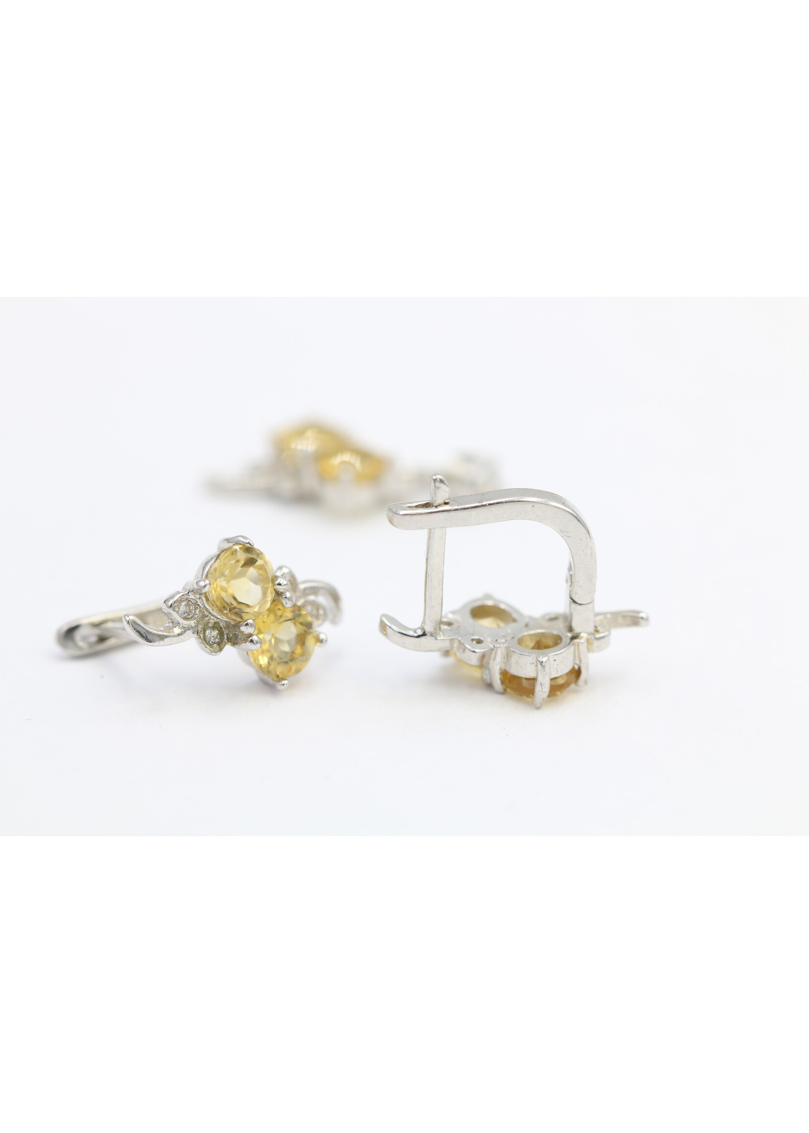 Parure en argent 925 rhodié sertie de Citrines naturelles - Copie