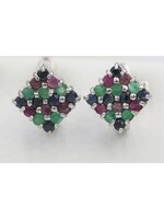 Boucles d'oreilles avec pierres précieuses