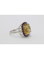 Ring with Citrine and Garnets