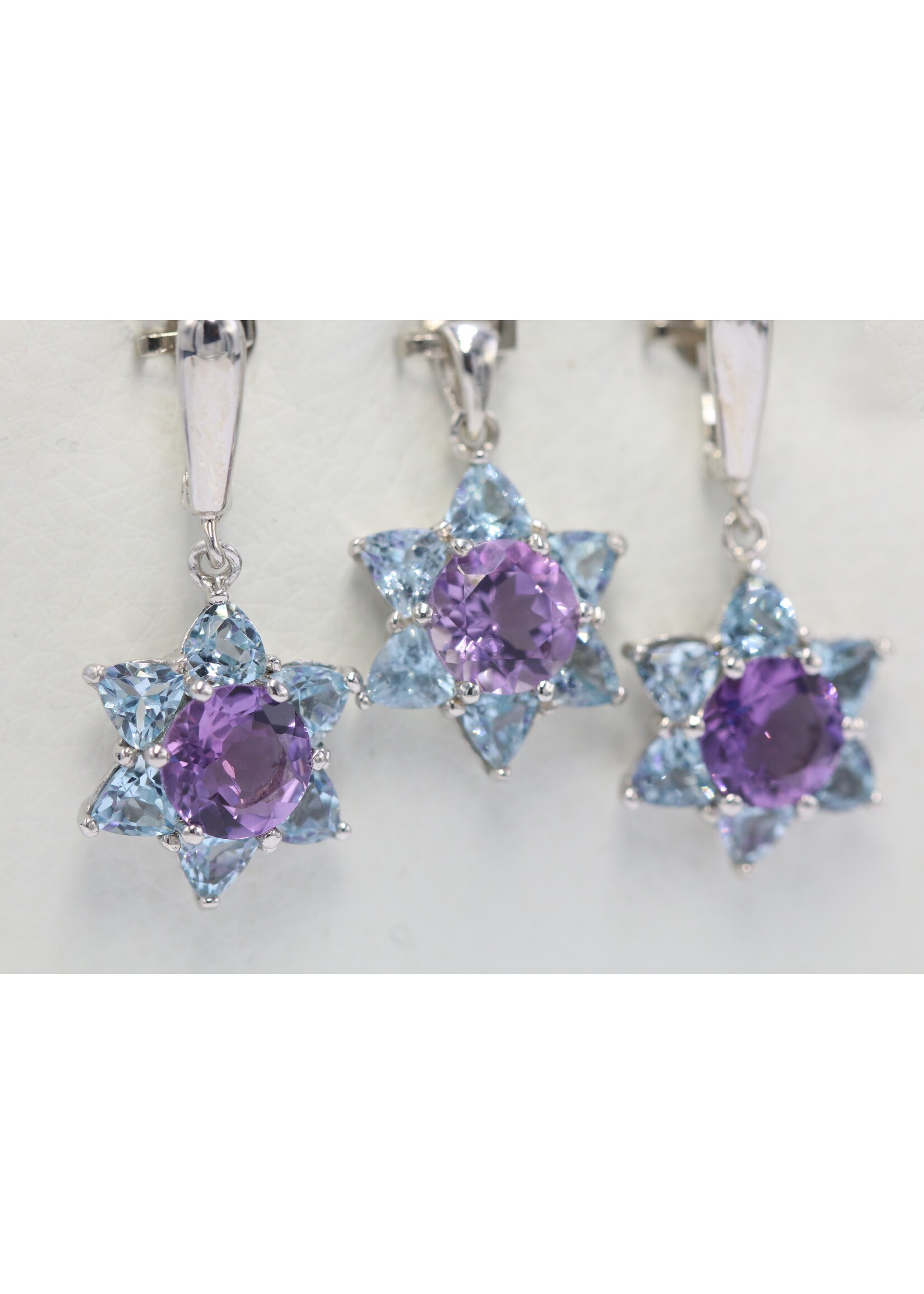Parure in argento rodiato 925 con ametista e topazio naturali