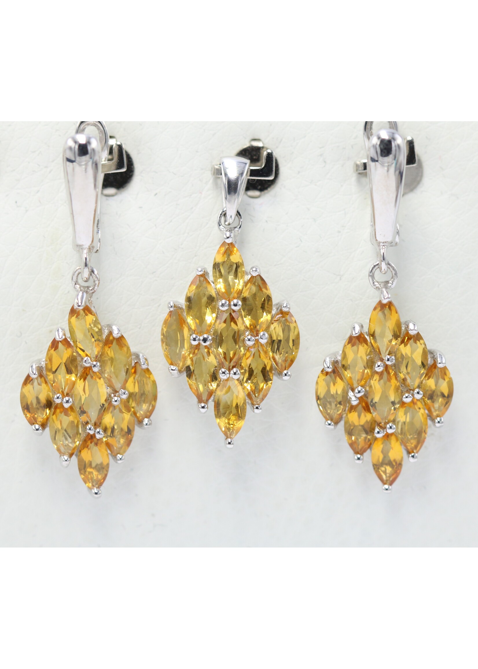Parure in argento rodiato 925 con citrini naturali