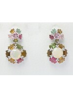 Earrings with Opal and Tourmaline