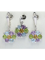 set with Topaz, Peridot, Citrine and Amethysts
