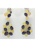 Boucles d'oreilles avec Opale et Saphirs