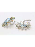 Earrings with Topaz and Tourmaline