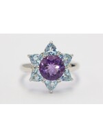Ring  met Amethist en Topaas