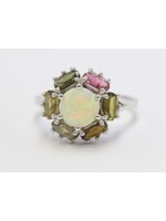 Ring with Opal and Tourmalines