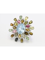 Ring with Topaz and Tourmalines