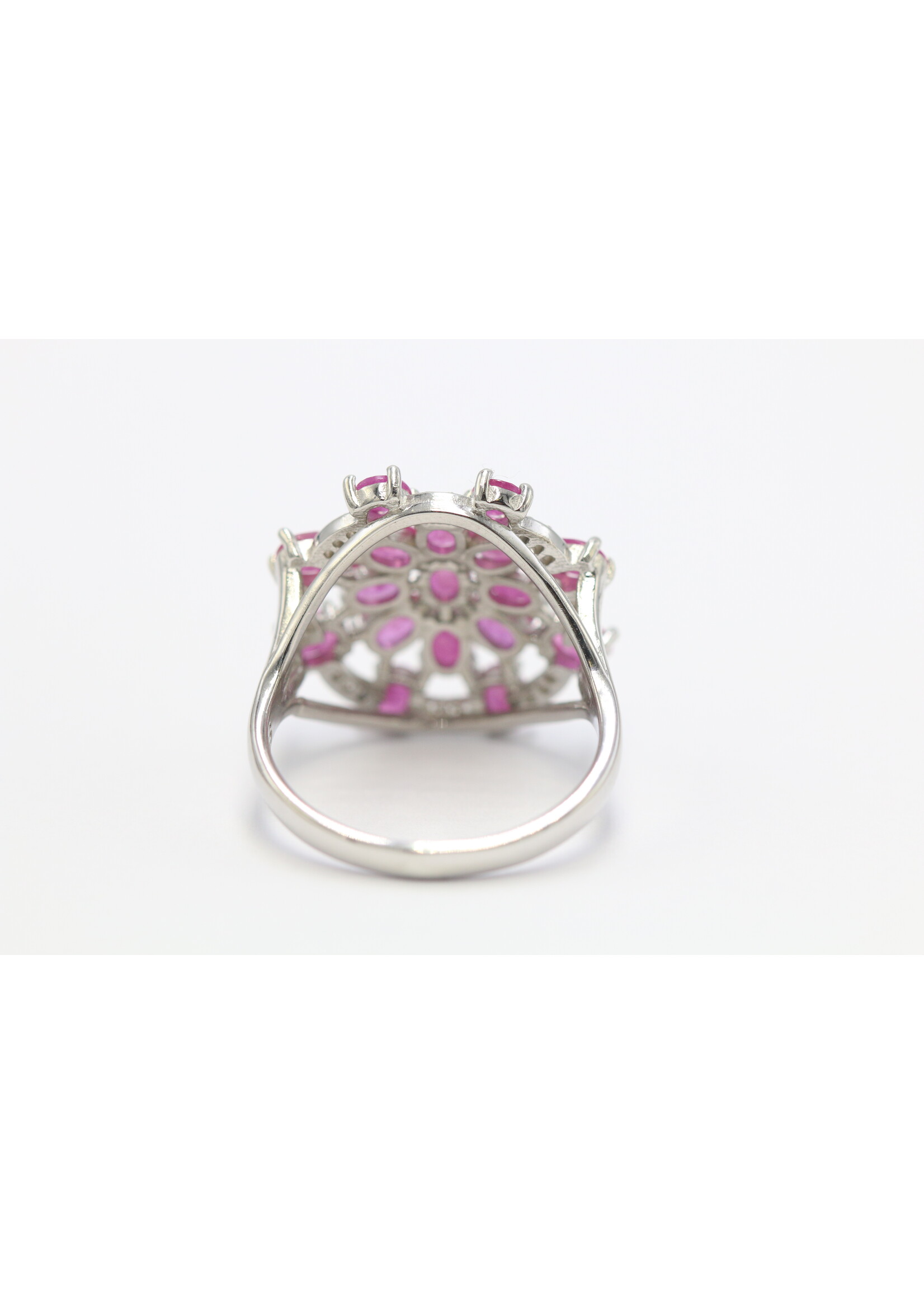 Anello in argento rodiato 925 con rubini naturali