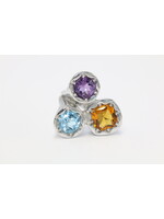 Ring  met Amethist,Citrien en Topaas
