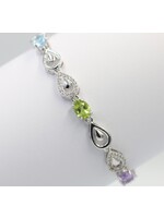 Bracelet with Amethyst, Peridot and Topaz