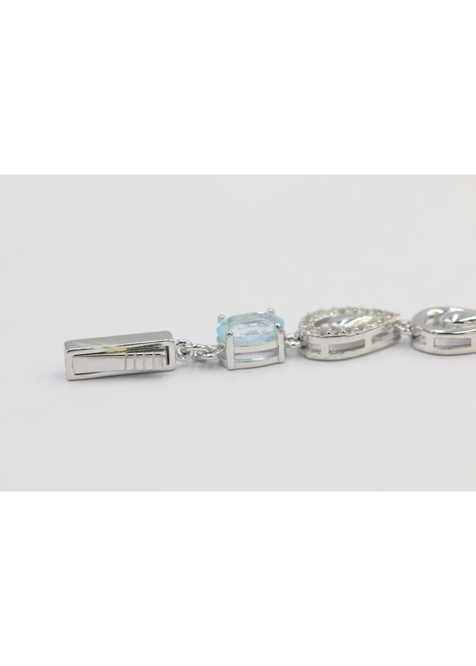 Bracciale in argento rodiato 925 con ametista naturale, peridoto e topazio
