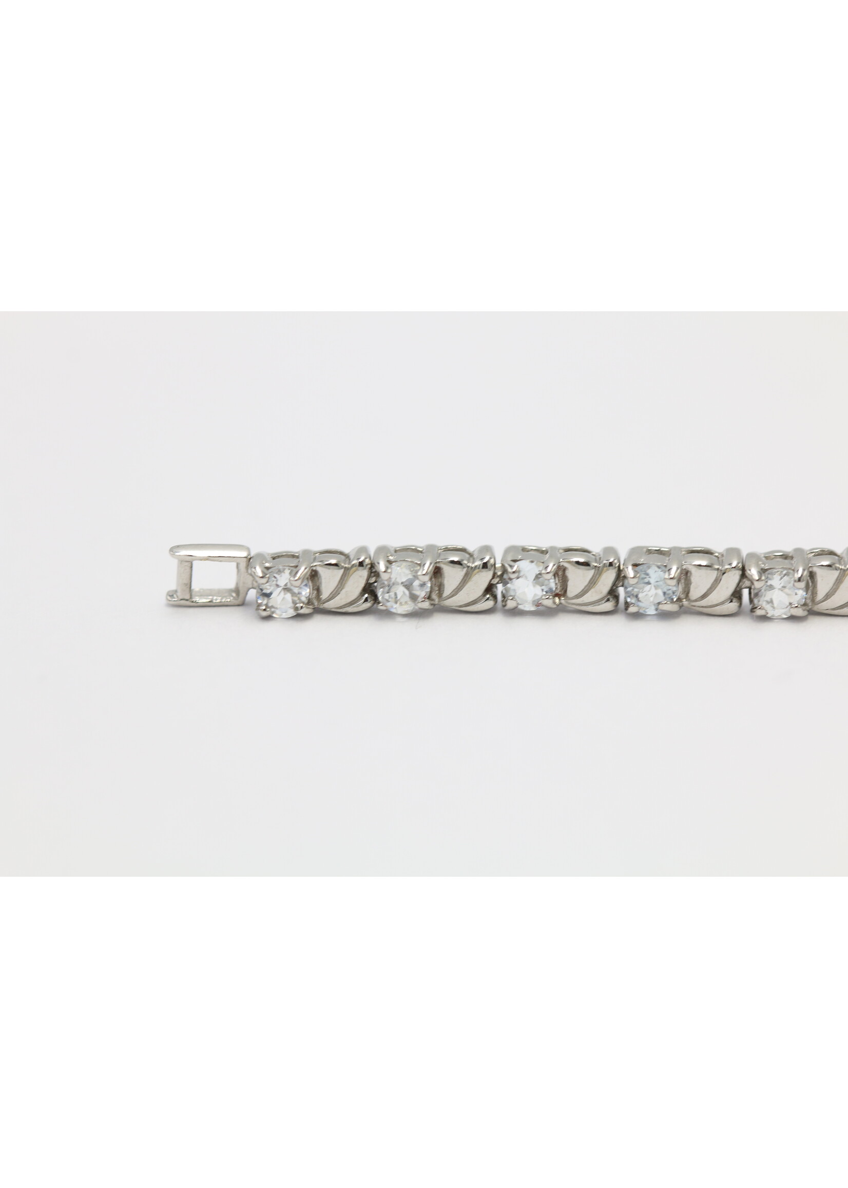 Bracciale in argento rodiato 925 con acquamarine naturali