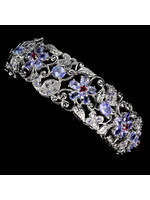 Bracelet with Tanzanites and Rhodolites