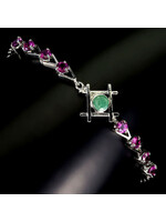 Armband met Smaragd en Rhodolieten