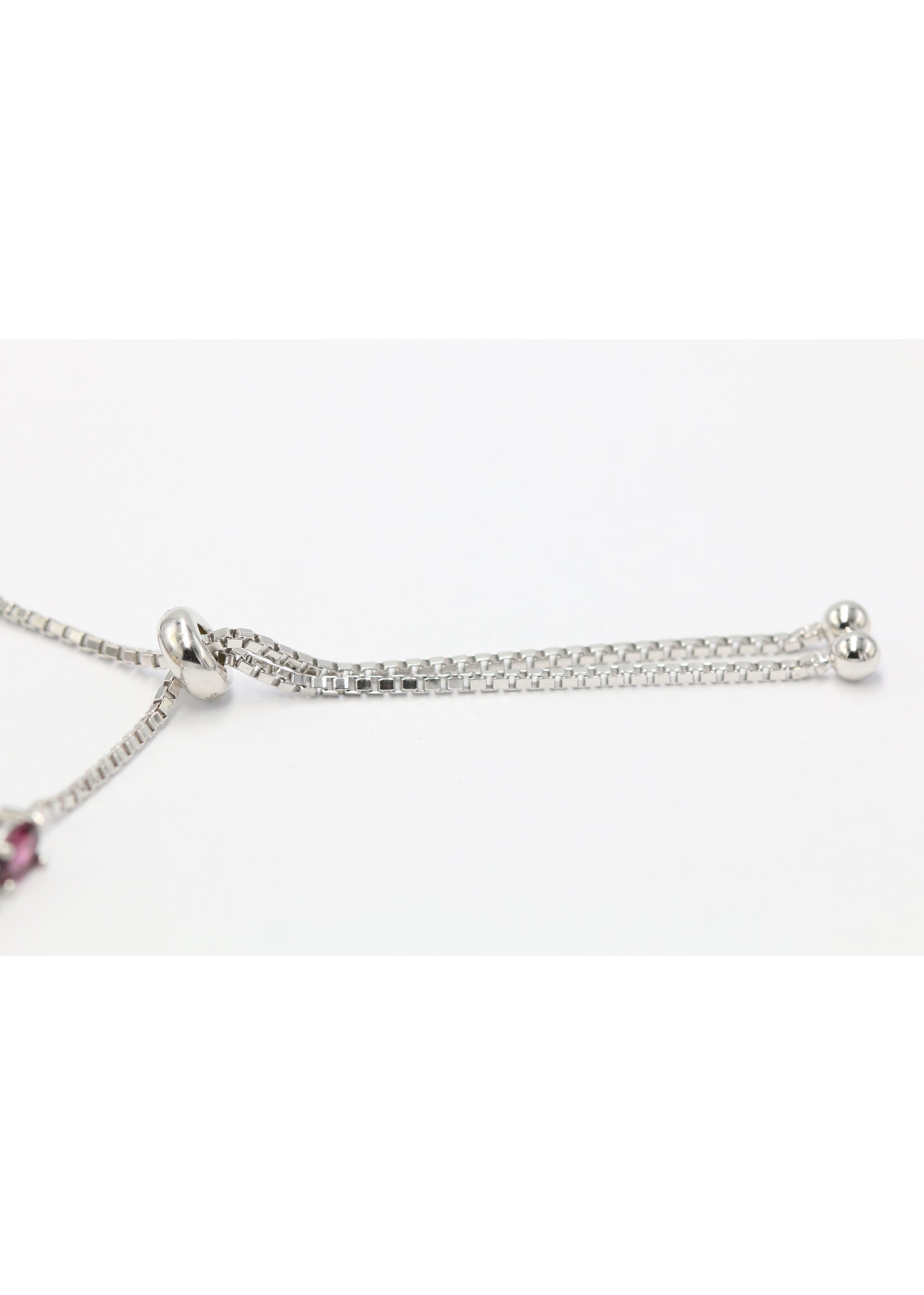 925 gerhodineerd zilveren Armband bezet met natuurlijke Rhodolieten
