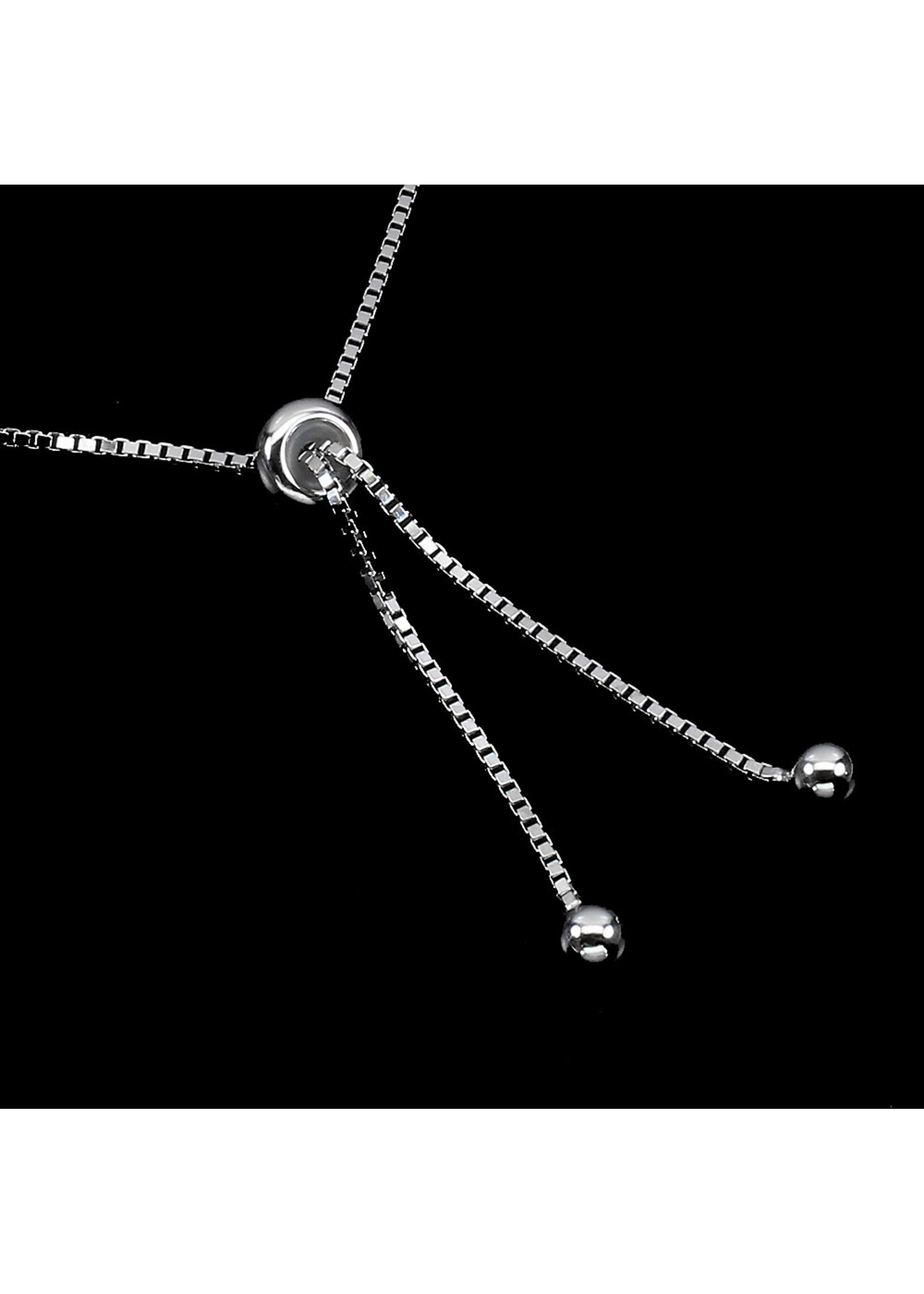 Bracelet en argent 925 rhodié serti de rhodolites naturelles