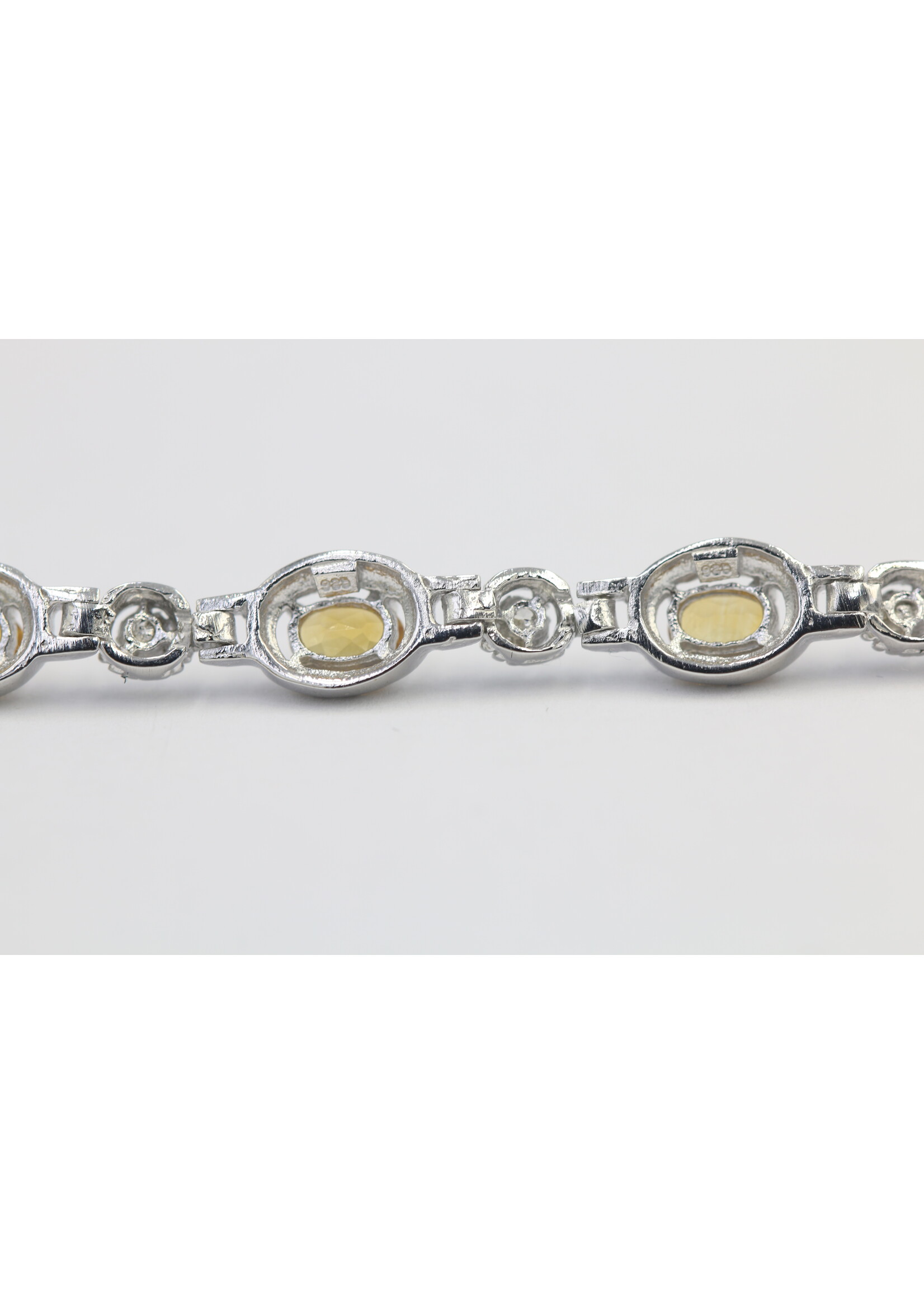 925 gerhodineerd zilveren Armband bezet met natuurlijke Citrienen