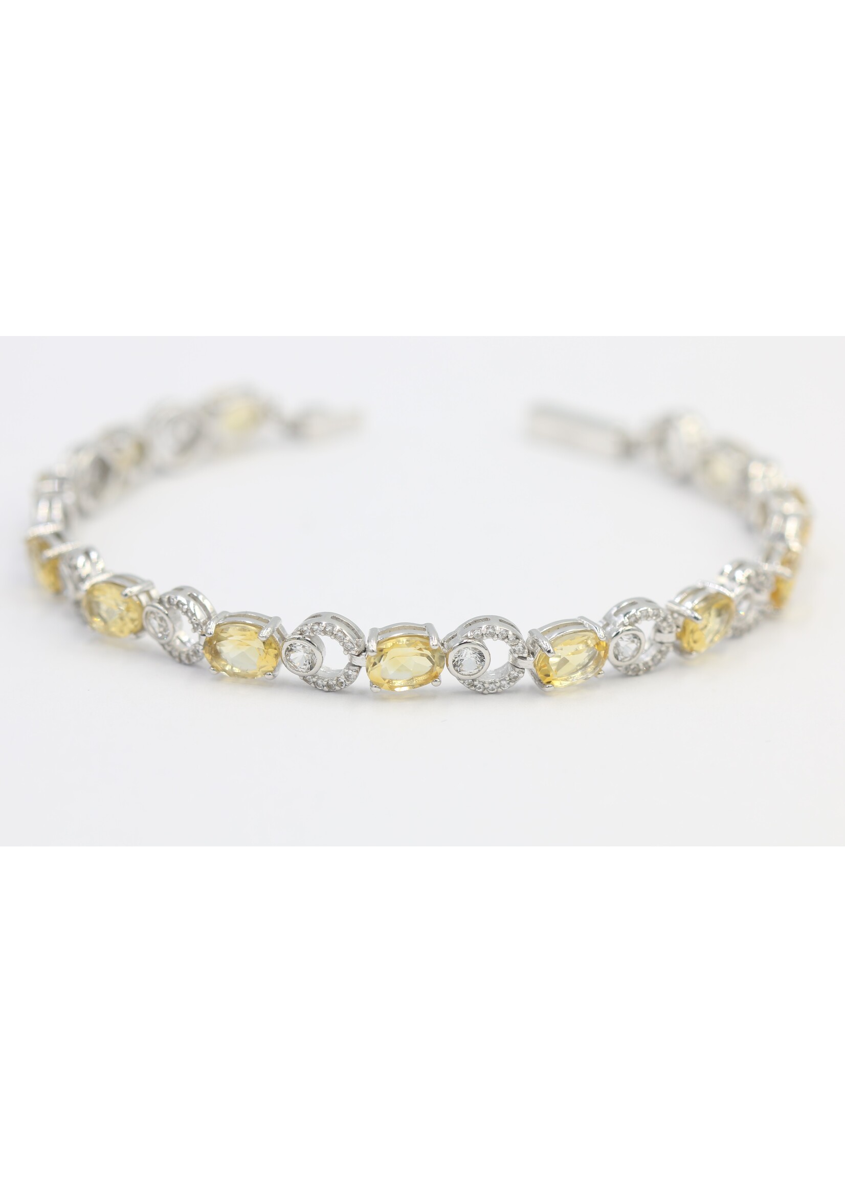Bracciale in argento rodiato 925 con citrini naturali