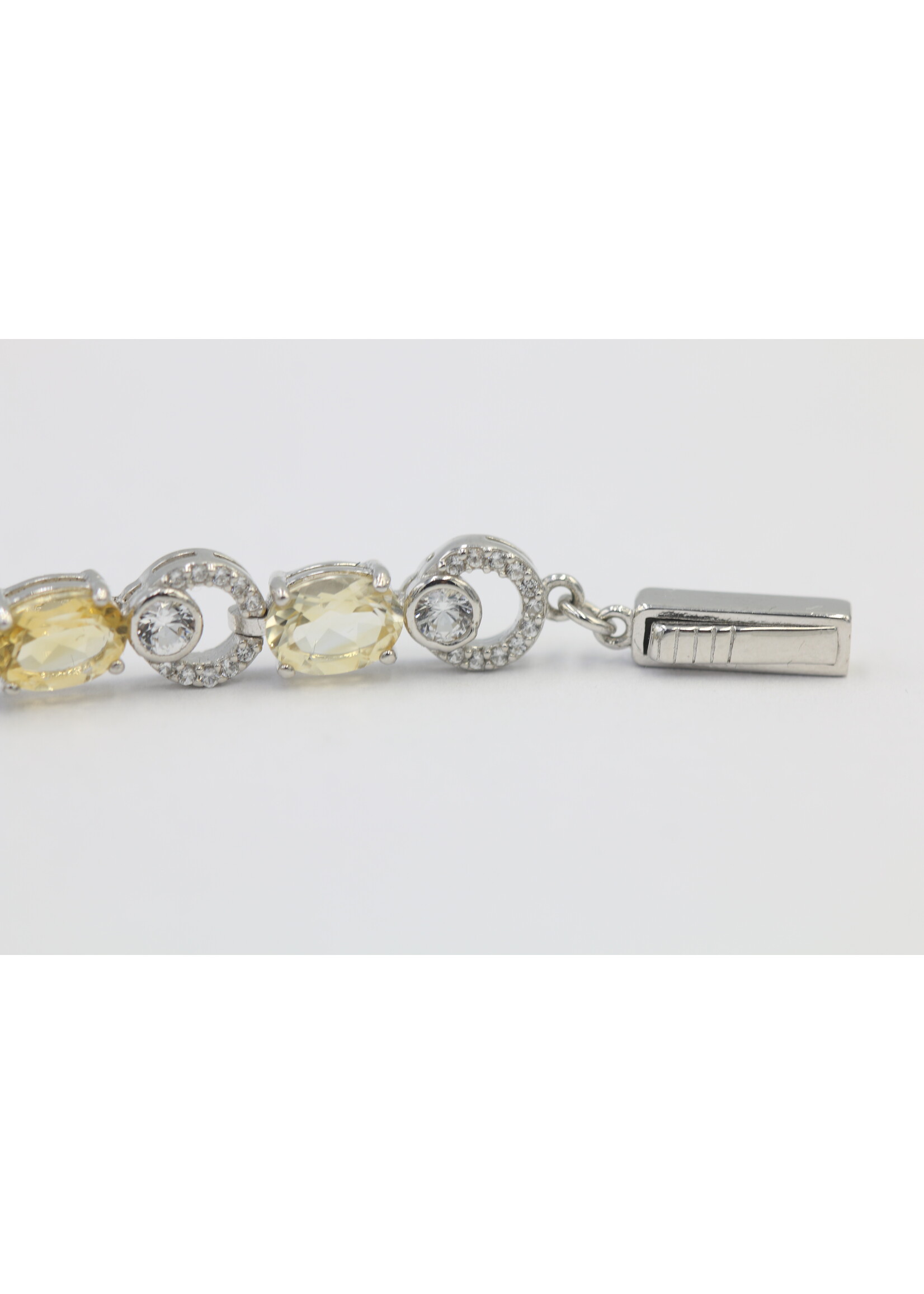 Bracciale in argento rodiato 925 con citrini naturali