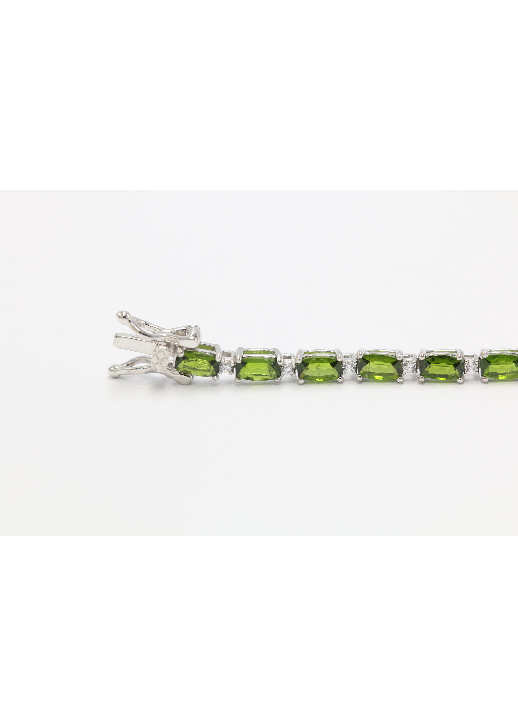 Bracelet en argent 925 rhodié serti de Diopside naturel