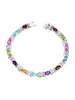 Armband met Amethist,Granaat,Peridot,Topaas en Citrienen