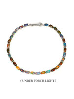 Bracelet set with natural Black Opals