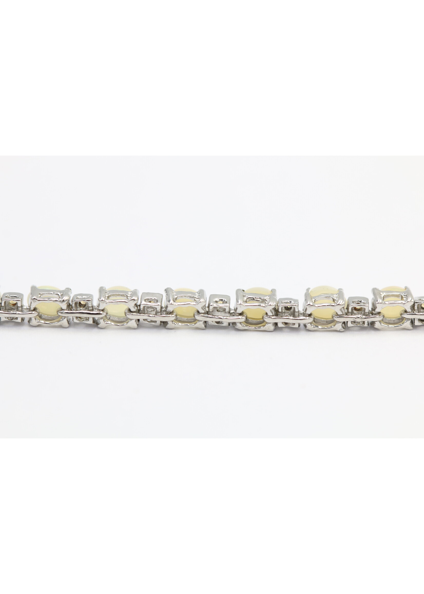 Bracelet en argent 925 rhodié serti de saphirs et opales naturels