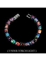 Bracelet set with natural Black Opals