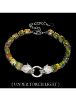 Bracelet set with natural Opals