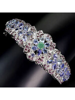 Bracelet with Emerald, Rhodolite and Tanzanite