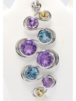 Pendant with Citrine, Topaz and Amethysts