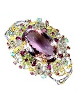Bracelet with Amethyst, Peridot, Topaz and Rhodolites