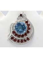 Pendant with Topaz and Garnets