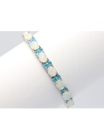 Bracelet set with natural Topaz and Opals