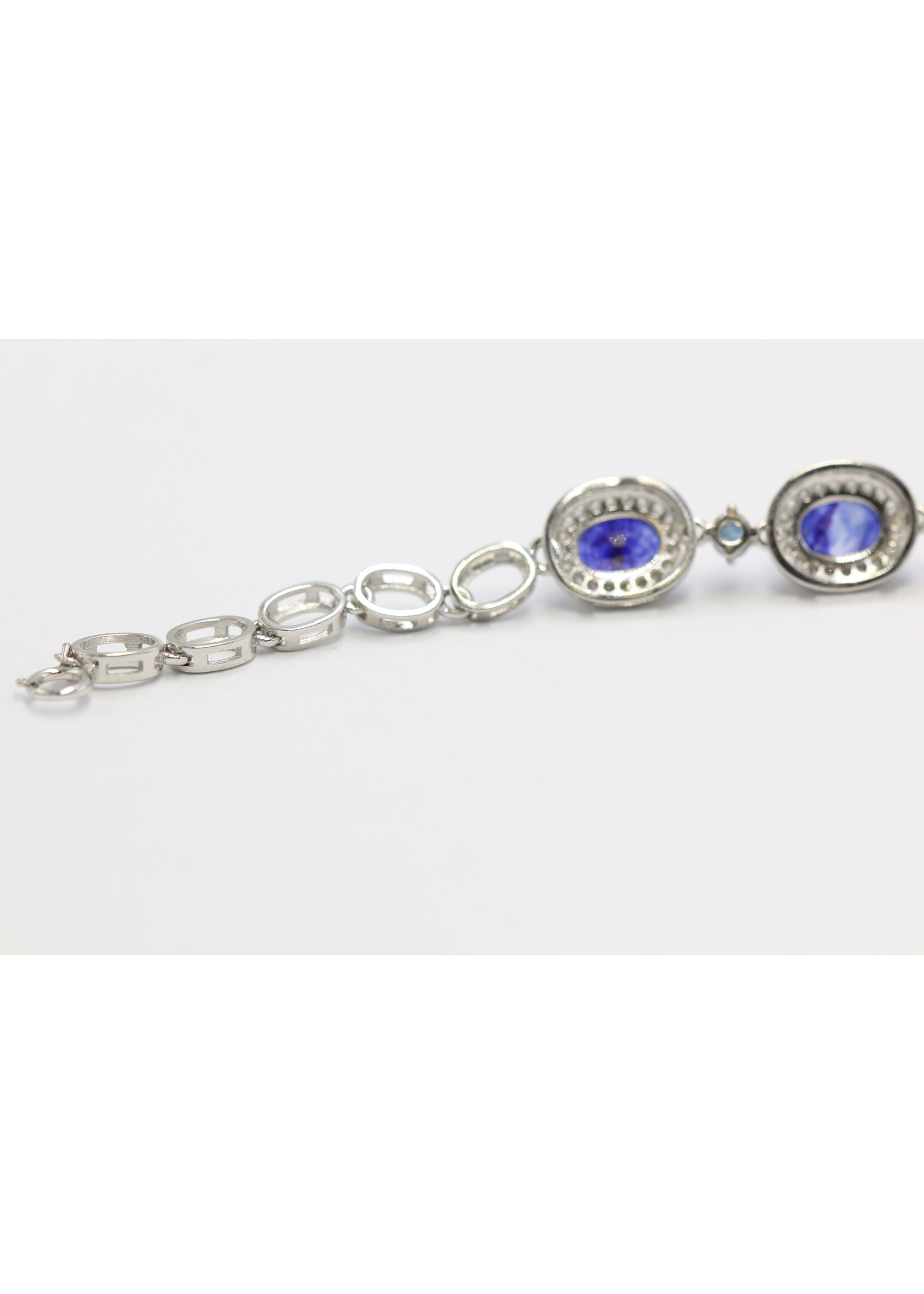 Bracelet en argent 925 rhodié serti de saphirs naturels